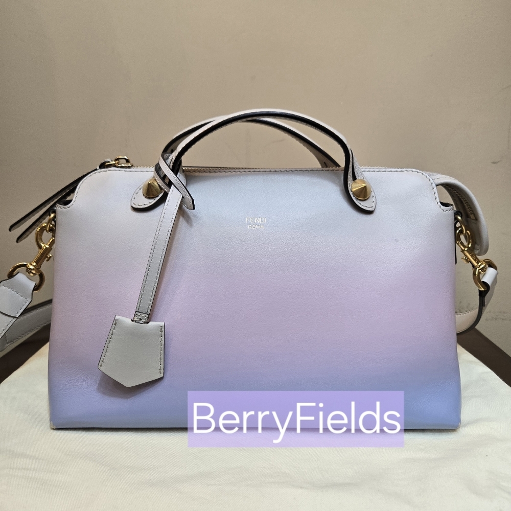 Fendi Pastel Gradient Leather Satchel in Lavender and Baby Blue